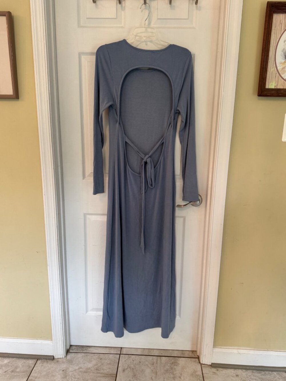 Free People Beach Aubre Open-Back Essential Maxi Dress Long Sleeve Stretch Large - Picture 7 of 11